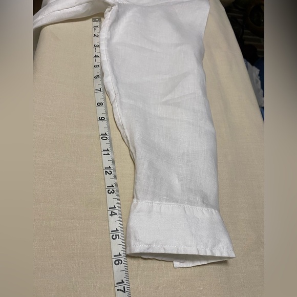 Sigrid Olsen 100% Linen White Long Sleeve Button Front Shirt Top, Plus Size 1X. - Picture 8 of 11